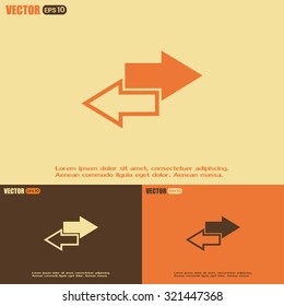 The left and right arrows icon. Arrows symbol. Vector illustrati
