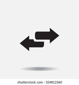 The left and right arrows icon. Arrows symbol.