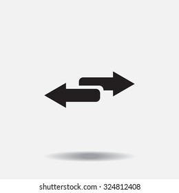 The left and right arrows icon. Arrows symbol.