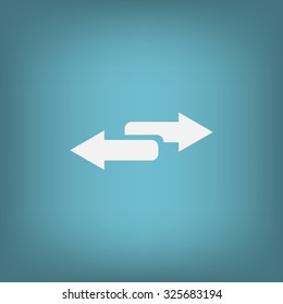 The left and right arrows icon. Arrows symbol.