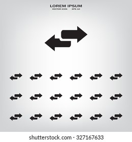 The left and right arrows icon. Arrows symbol.