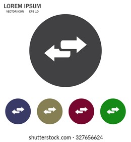 The left and right arrows icon. Arrows symbol.