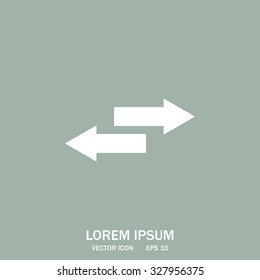 The left and right arrows icon. Arrows symbol.
