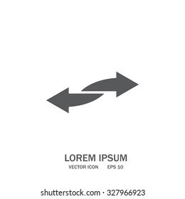The left and right arrows icon. Arrows symbol.