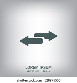 The left and right arrows icon. Arrows symbol.