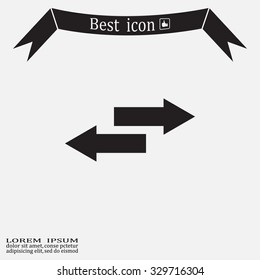 The left and right arrows icon. Arrows symbol.