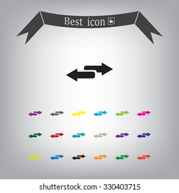 The left and right arrows icon. Arrows symbol.