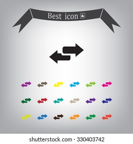 The left and right arrows icon. Arrows symbol.