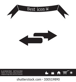 The left and right arrows icon. Arrows symbol.