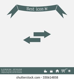 The left and right arrows icon. Arrows symbol.