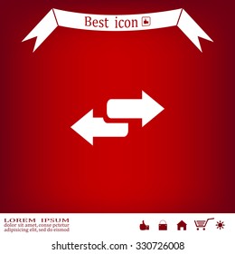 The left and right arrows icon. Arrows symbol.
