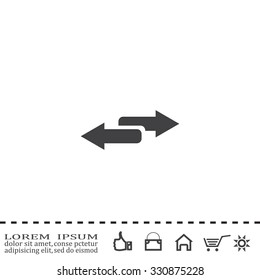 The left and right arrows icon. Arrows symbol.