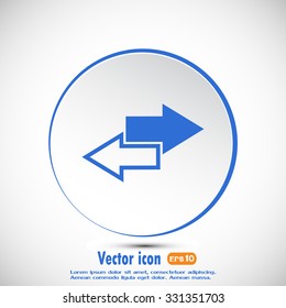 The left and right arrows icon. Arrows symbol. Vector illustrati