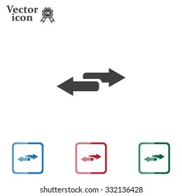 The left and right arrows icon. Arrows symbol.