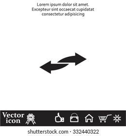 The left and right arrows icon. Arrows symbol.