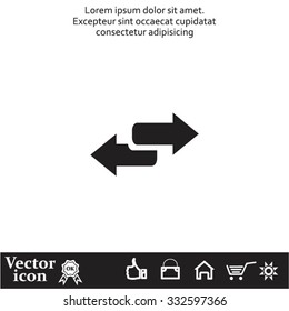 The left and right arrows icon. Arrows symbol.