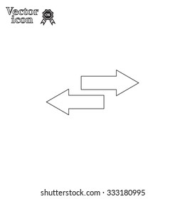 The left and right arrows icon. Arrows symbol.