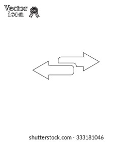 The left and right arrows icon. Arrows symbol.