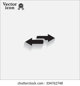 The left and right arrows icon. Arrows symbol.
