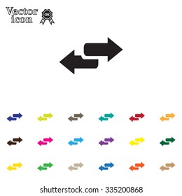 The left and right arrows icon. Arrows symbol.