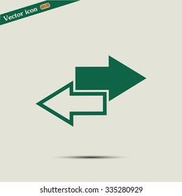The left and right arrows icon. Arrows symbol. Vector illustrati