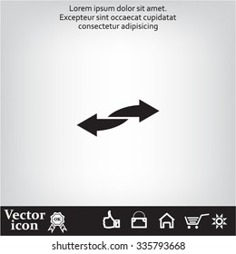 The left and right arrows icon. Arrows symbol.