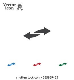 The left and right arrows icon. Arrows symbol.
