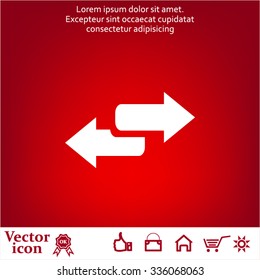The left and right arrows icon. Arrows symbol.