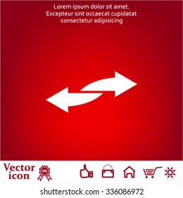 The left and right arrows icon. Arrows symbol.