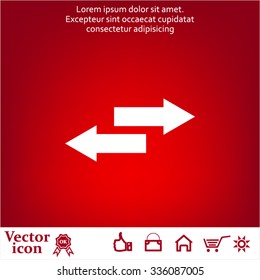 The left and right arrows icon. Arrows symbol.