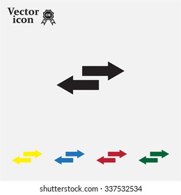 The left and right arrows icon. Arrows symbol.
