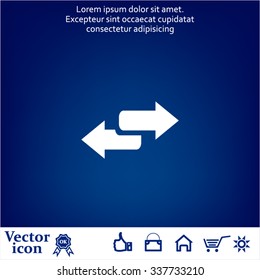 The left and right arrows icon. Arrows symbol.