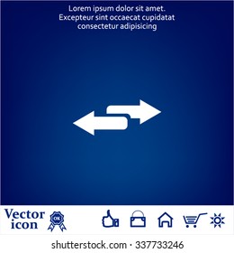 The left and right arrows icon. Arrows symbol.
