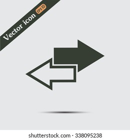 The left and right arrows icon. Arrows symbol. Vector illustrati