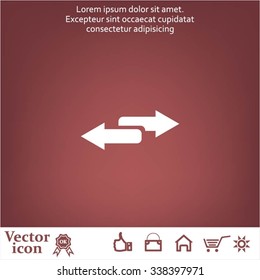 The left and right arrows icon. Arrows symbol.