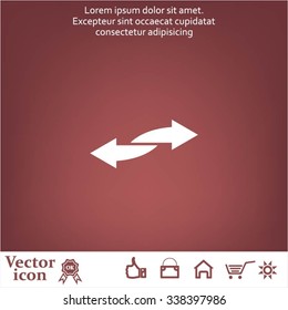 The left and right arrows icon. Arrows symbol.