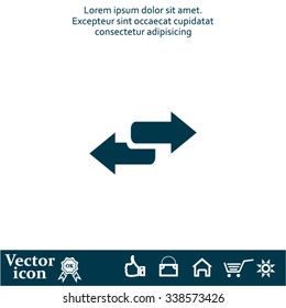 The left and right arrows icon. Arrows symbol.