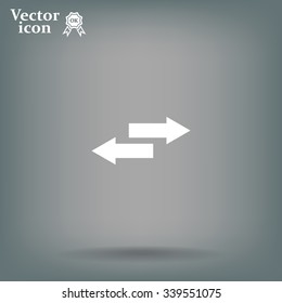 The left and right arrows icon. Arrows symbol.