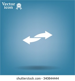 The left and right arrows icon. Arrows symbol.