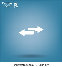 The left and right arrows icon. Arrows symbol.
