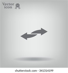 The left and right arrows icon. Arrows symbol.