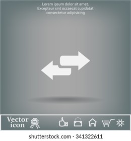 The left and right arrows icon. Arrows symbol.