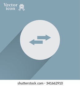 The left and right arrows icon. Arrows symbol.