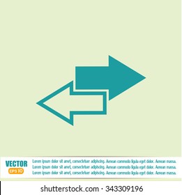 The left and right arrows icon. Arrows symbol. Vector illustrati