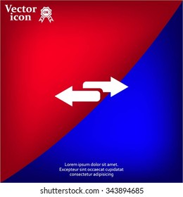 The left and right arrows icon. Arrows symbol.
