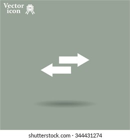 The left and right arrows icon. Arrows symbol.