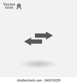 The left and right arrows icon. Arrows symbol.