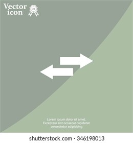 The left and right arrows icon. Arrows symbol.