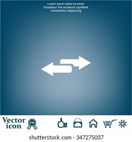 The left and right arrows icon. Arrows symbol.