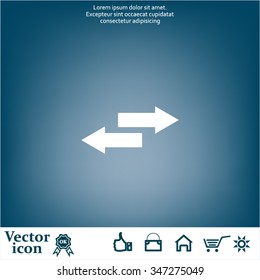 The left and right arrows icon. Arrows symbol.